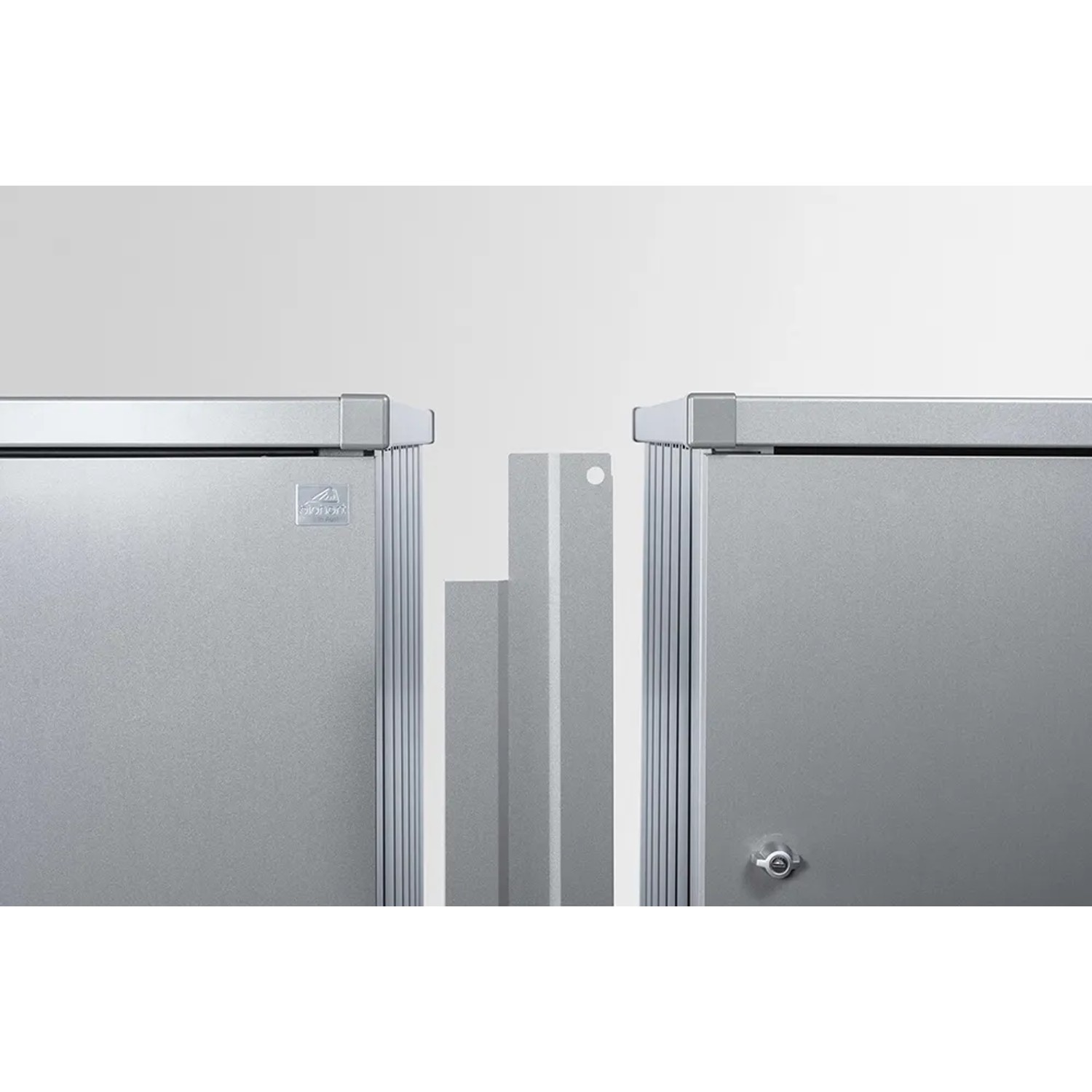 Biohort Verbindungselemente für Mülltonnenbox Alex, 3 Stück, Silber-Metallic.