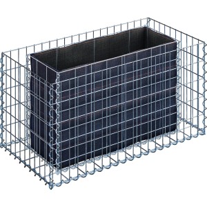 Eckiges Gabiona Gabionen-Hochbeet, 50x100x50 cm, Maschenweite 5x10 cm, Drahtkorb für Steine.