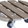 Wagner WPC Pflanzenroller GH 0536, Ø 29 cm, taupe, mit Rollen. Ideal für den Innen- und Außenbereich.