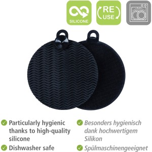 Wenko Silikon Spülschwämme Soft, 2er-Set, schwarz. Küchenhelfer für die Outdoorküche.