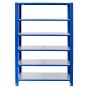 Blaues Ar Shelving T Profile Steckregal mit 6 Böden (verzinkt), 200x120x30 cm, belastbar bis 180kg.