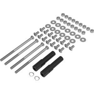 Montagesatz für Jamestown Dexter XL Kugelgrill: Schrauben, Muttern, Scheiben und Hülsen aus Stahl.