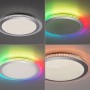 LED-Deckenleuchte Cyba Silber mit CCT & RGB, Ø 45 cm, verschiedene Lichtmodi.