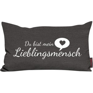 Magma Kissen Lieblingsmensch 30 cm x 50 cm Anthrazit