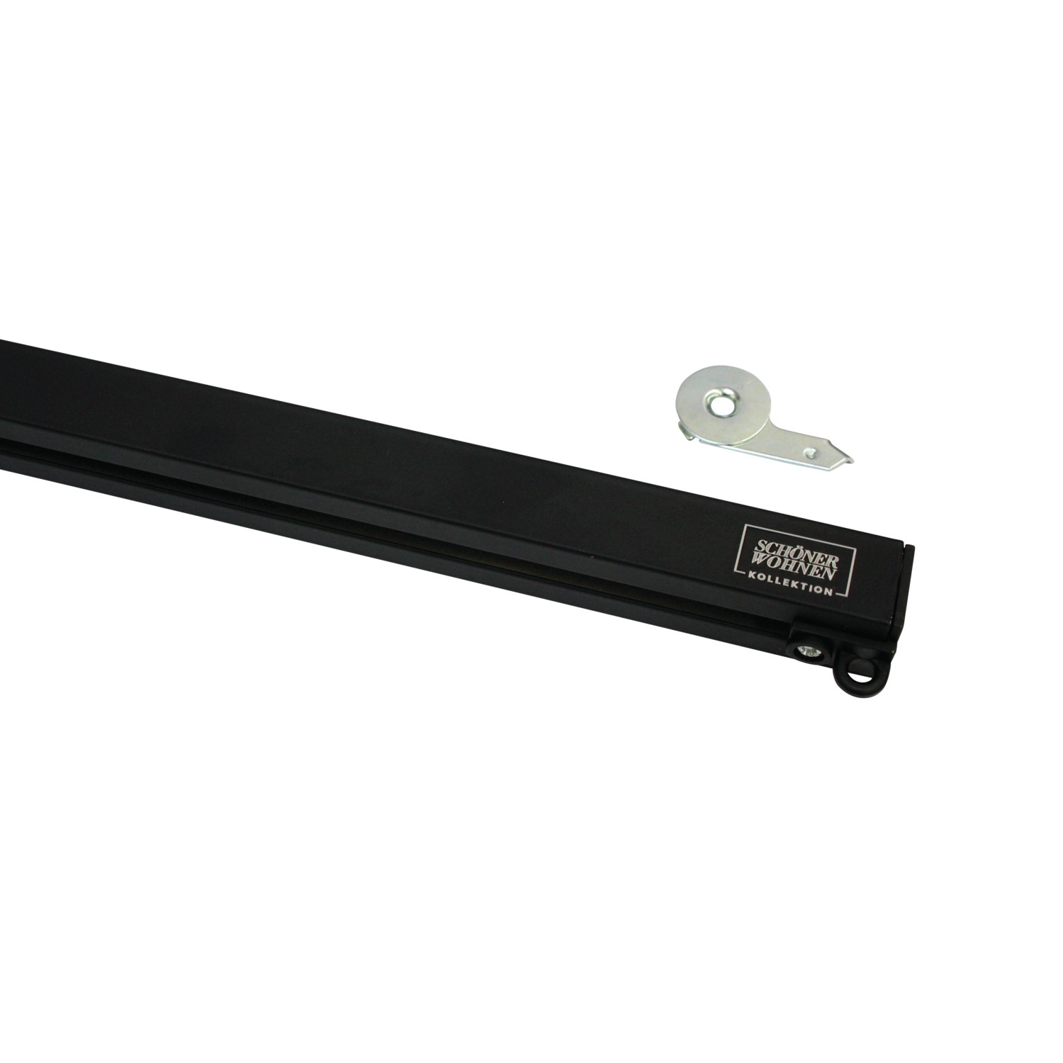 Schwarzes Schöner Wohnen Vorhangschienen-Set Emilia, 1-läufig, 230 cm aus Aluminium.