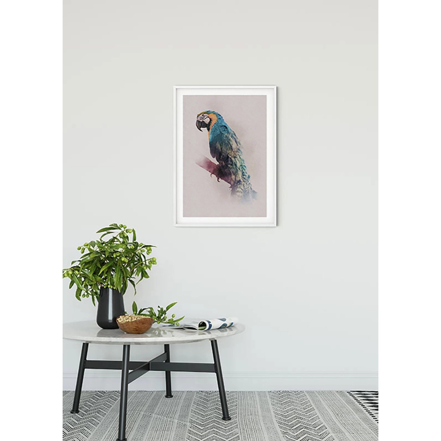 Komar Wandbild Animals Parrot, 50x70 cm. Dekoratives Papageien-Motiv für Wohnräume.