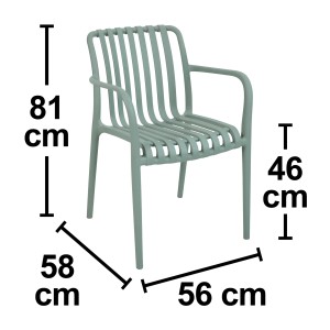 Stapelstuhl Merrydale Kunststoff mit Armlehnen Grün