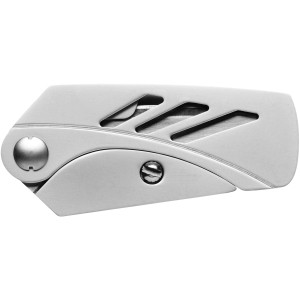 Geschlossenes Gerber Eab Lite Cuttermesser aus Edelstahl mit Trapezklinge und Taschenclip.