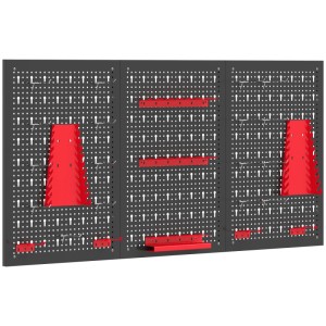 HOMCOM Storage Bins Parts Rack Stahl 60L x 40B x 2H cm Schwarz+Rot