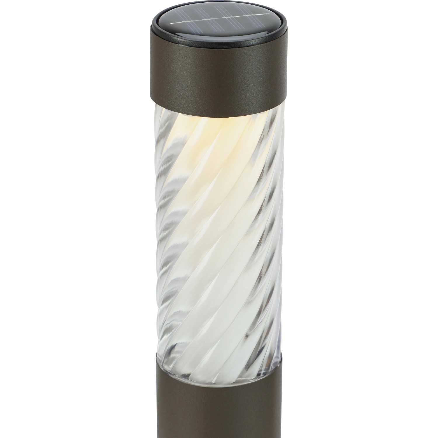 Solar-LED-Dekoleuchte Isili, 4er-Set, brauner Kunststoff, für stimmungsvolle Außenbeleuchtung.