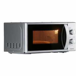 Respekta Mikrowelle Palmina, silberfarben, 20 Liter Garraum, mit Drehteller und Timer.