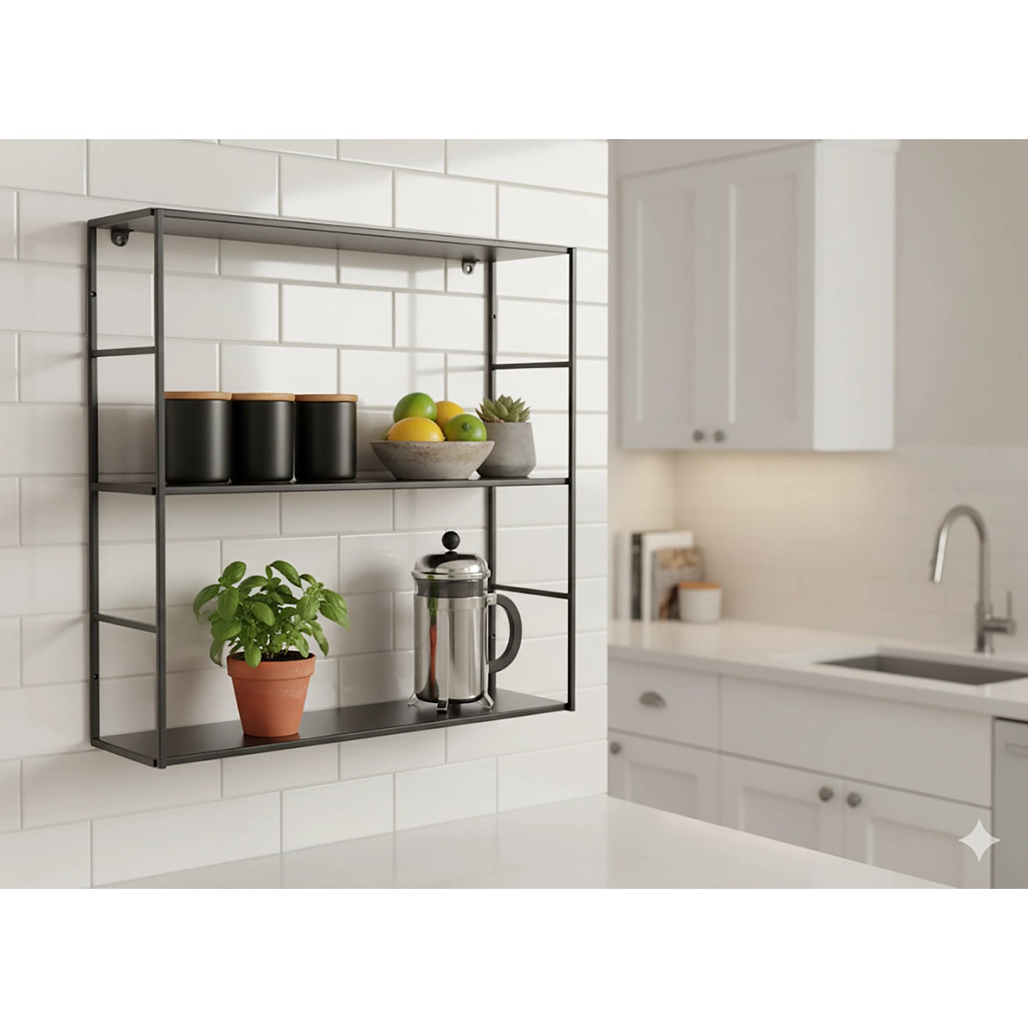 Hängeregal aus Metall 60 cm x 60 cm x 20 cm Schwarz matt kaufen bei OBI