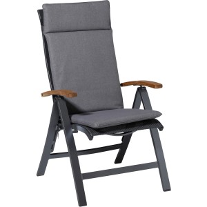 Madison Hochlehner Auflage, Oxford Grey, 120x50cm. Gartenstuhlauflage für hohen Sitzkomfort.