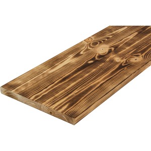 Rettenmeier Leimholzplatte Kiefer, antik geflammt, 200x20x1,8 cm. Rustikale Optik für Möbelbau & Regalböden.