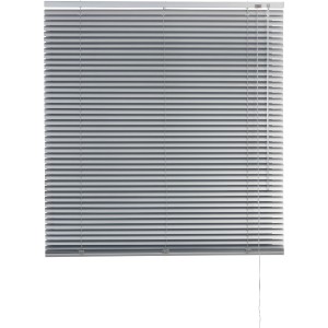 Silberne Aluminium Jalousie Burgos, 100x160 cm, für Fenster, geschlossen.