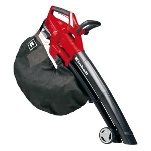 Einhell Akku-Laubsauger GE-CL 36 Li E Solo, rot/schwarz, mit Fangsack und Rädern.