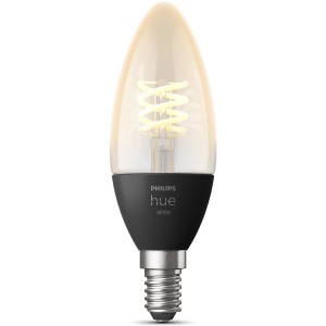 Philips Hue Filament Kerze E14, 300 lm, für warmweißes Licht in Lampen.
