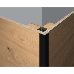 Egger Faltleiste Decowall FL537 in Schwarz, 2,4 m, für Wandverkleidung und Eckabdeckung.