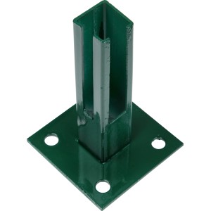 Grüne Bodenplatte 40x40 mm für Zaunpfosten zur Montage, Zubehör für Zaunbau.