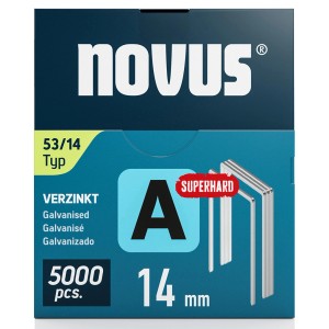 Novus Feindrahtklammern A 53, 14 mm, 5000 Stück, verzinkt, für Tacker.