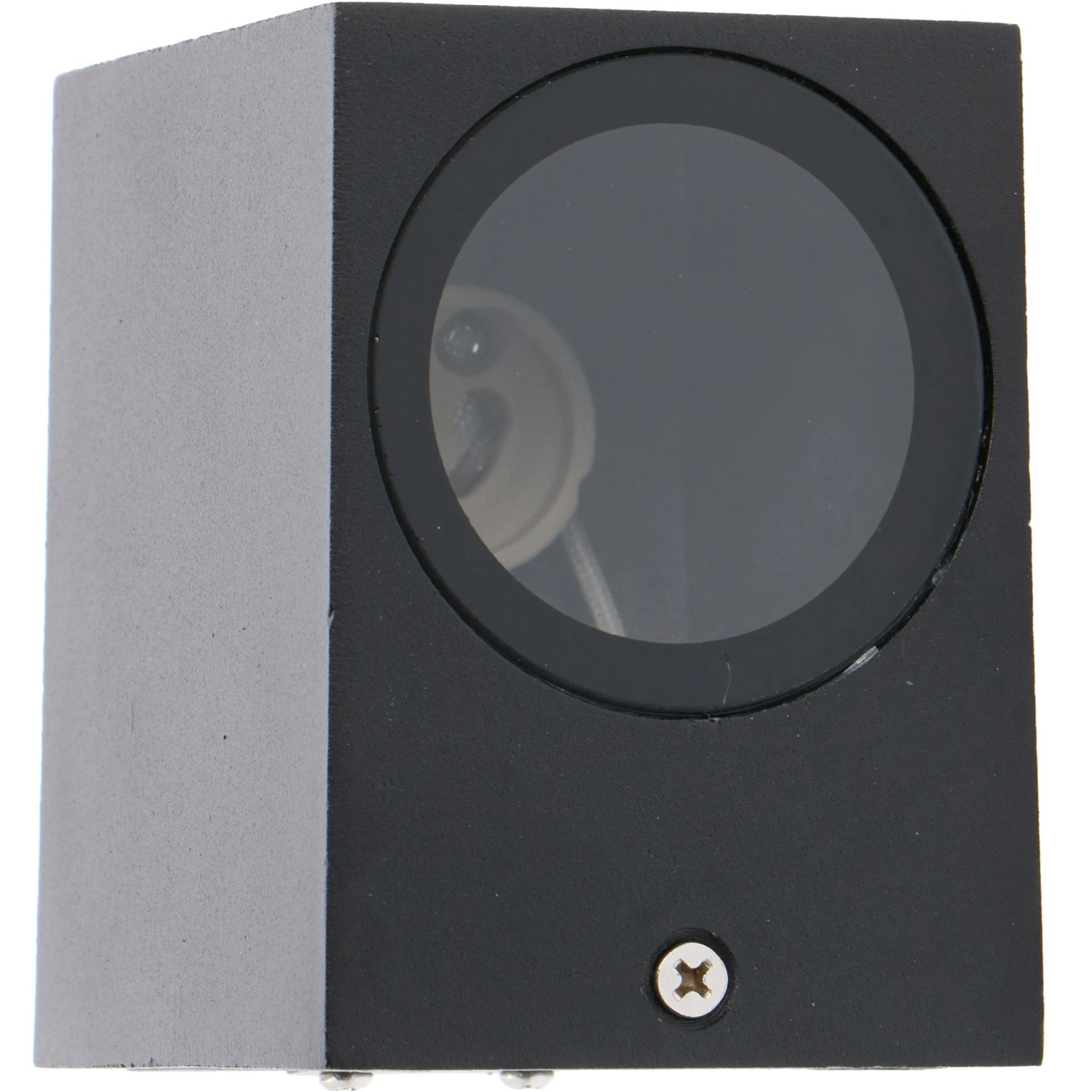 Schwarze, eckige LED`s light Außenwandleuchte, 1-flammig für blendfreie Beleuchtung.