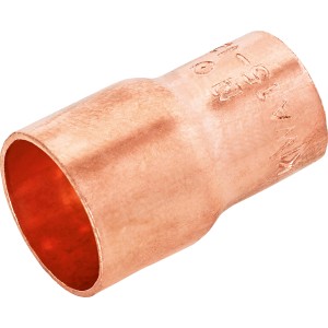 Kupfer Löt-Reduziermuffe, 15 mm x 12 mm, für Kupferrohre, Fitting für Trinkwasserinstallation.