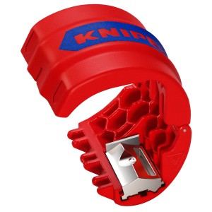 Knipex Rohrschneider BiX, rot, zum Schneiden von Kunststoffrohren und Dichtungen.