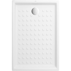 Rechteckige, weiße Villeroy & Boch Duschwanne O.Novo, 120x80 cm, mit Noppen für sicheren Stand.