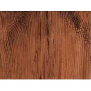 Detailaufnahme: Dunkelbrauner Laminatboden im Pinie Mokka Dekor mit Holzmaserung.