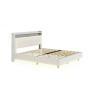 okwish Polsterbett 140x200cm mit USB LED Verstecktem Fußteil Beige ohne Matratze_9