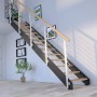 Treppe Kos 11 Stufen Eiche Natur 107 cm Design-Geländer Schwarz FSC®_8