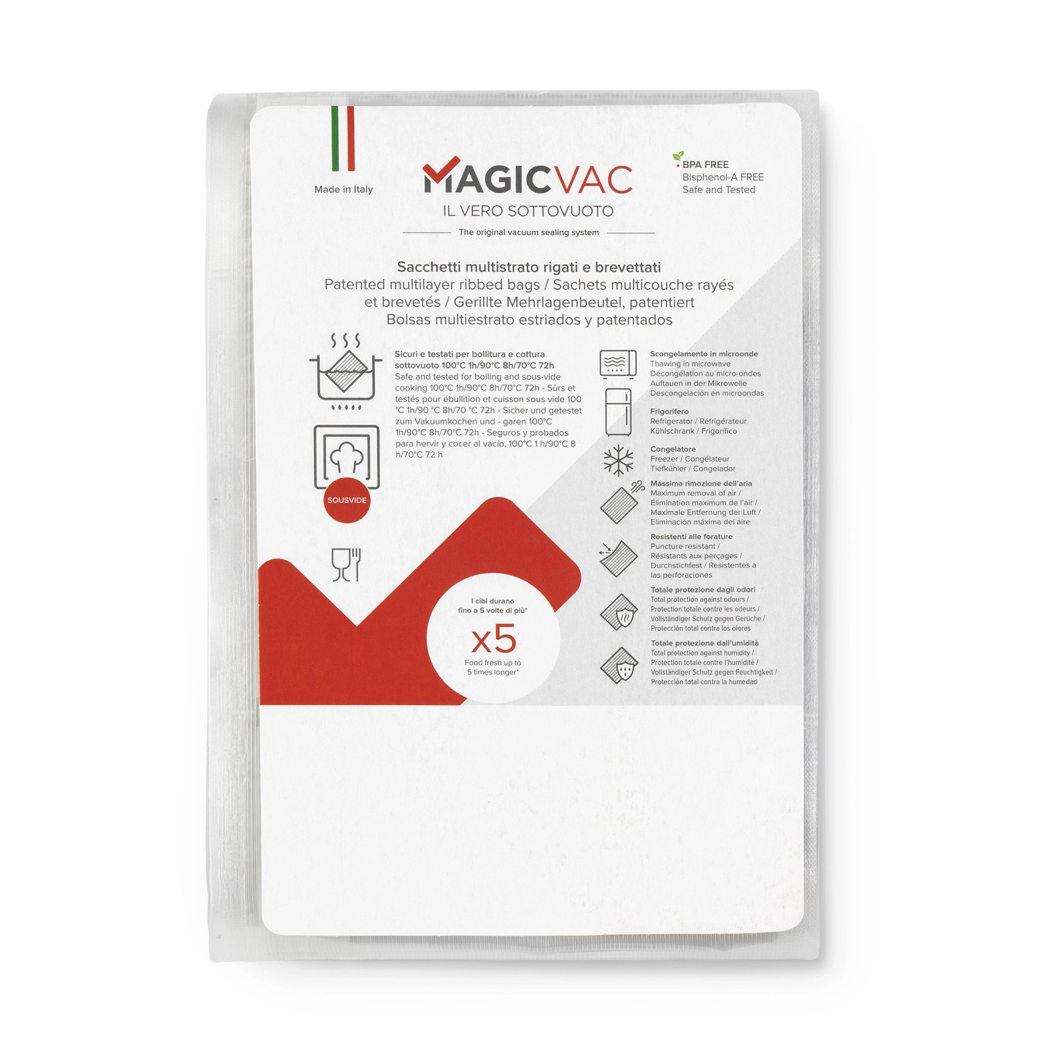 Unold - 100 Sacchetti Per Sottovuoto 20 X 30 Cm - Perfetti Per Alimenti E Conservazione