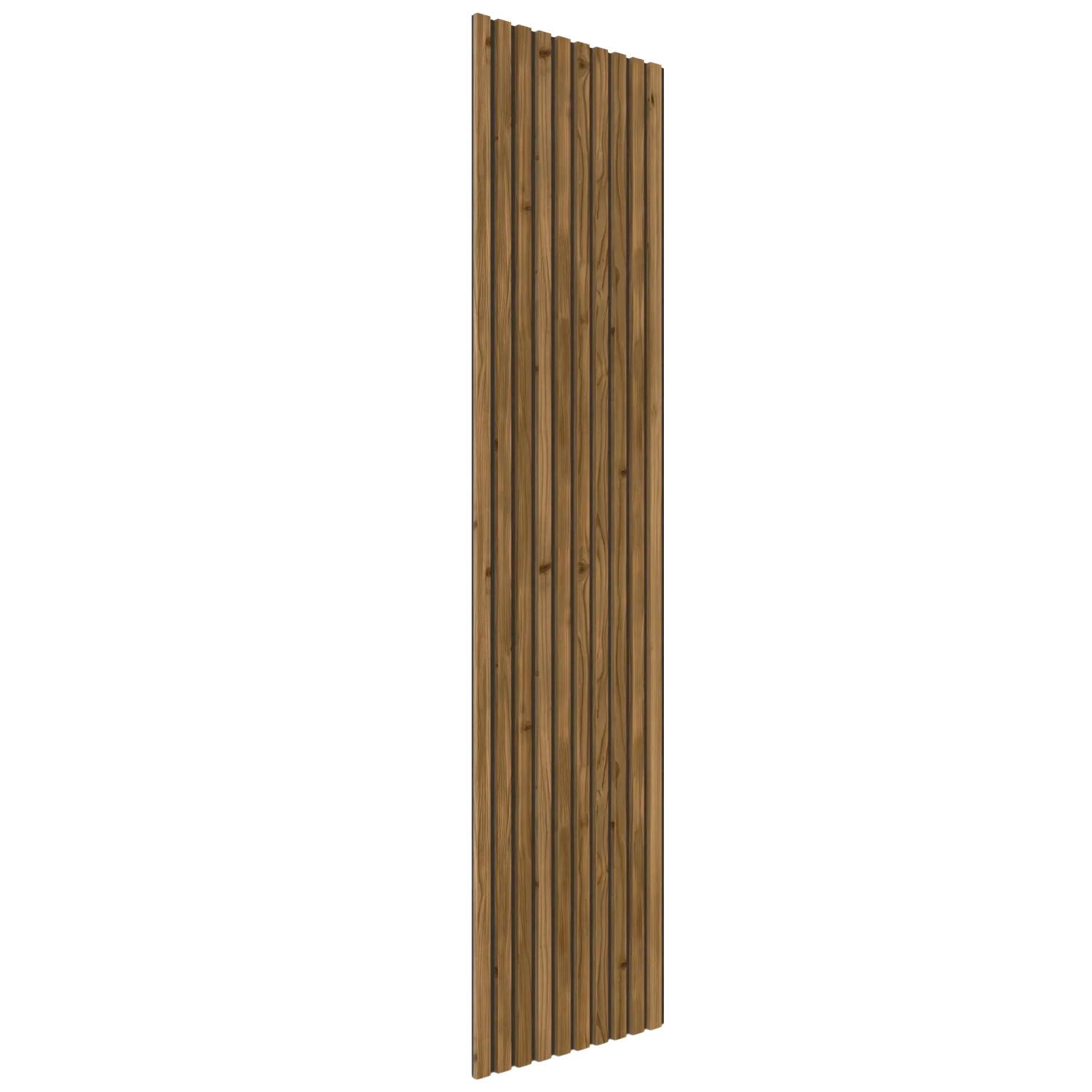 Denpanels Akustikpaneel Nordic Outdoor Design mit Thermoholz und schwarzem Filz.