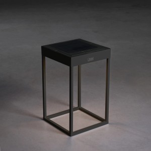 Schwarze Konstsmide LED Solarlaterne Portofino, 30cm, für Außen-Dekoration.