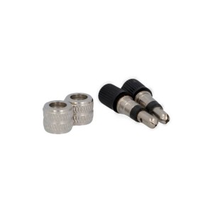 Fischer Ventil-Set Dunlop, 6-teilig: Ventileinsätze, Überwurfmuttern und Ventilkappen für Fahrradschläuche.