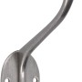 Siro Huthaken aus Aluminium, naturfarben glänzend, mit zwei Aufhängemöglichkeiten.