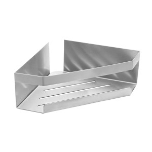 Schöner Wohnen Eckablage Meleto, matte Edelstahl Duschablage mit Wasserablauf.