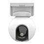 Weiße Ezviz Akku-Kamera HB8 2k 4 MP für Kameraüberwachung mit Halterung.