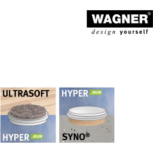 Wagner Möbelfuß Justus QuickClick: 4er Set mit Duo-Gleitaufsätzen für verschiedene Böden.