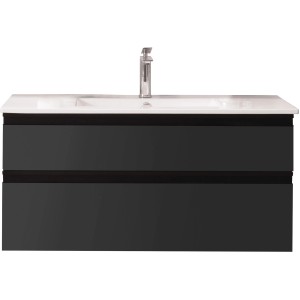 Schöner Wohnen Waschbeckenunterschrank Stockholm Cosmos Grey, 100 cm breit, mit zwei Schubladen.