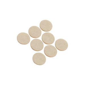 8 selbstklebende, runde Filzgleiter (Ø 28 mm) in Weiß zum Schutz von Möbeln und Böden.