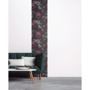 AS-Creation 3D-Panel Pop up Floral, 250x52cm, schwarz-lila, florales Muster.