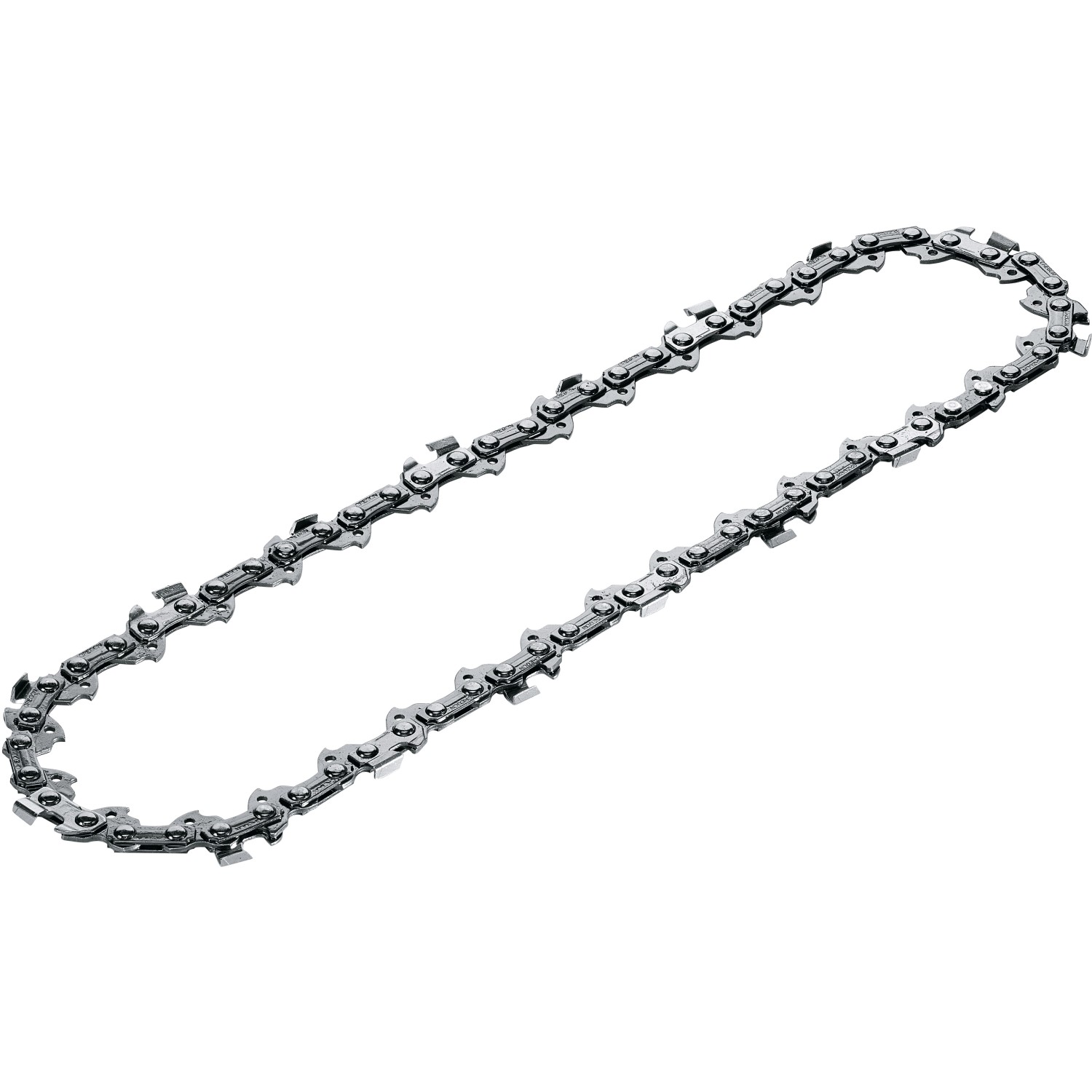 Kette für Bosch Akku-Kettensäge UniversalChain 18, Sägekette aus Metall im Detail.