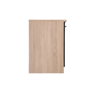 Respekta Spülenunterschrank Merle, 50 cm, Schwarz, Seitenansicht mit Holzoptik.