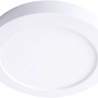 Weiße LED-Deckenleuchte Komplex, 24,7 cm Durchmesser. Schlichte, runde Deckenlampe für Innenräume.