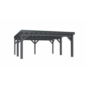 Holzbrüder Carport Ralf 36, anthrazitgrau/dunkelgrau, 250 kg/m² Schneelast.