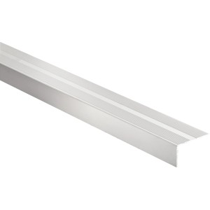 Treppenwinkel aus Alu, silber eloxiert, matt, 26 mm x 0,9 m, selbstklebend.