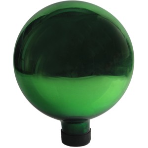Grüne Rosenkugel, Ø 15 cm, aus Glas für die Gartendekoration.