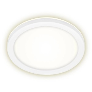 Weiße, runde Brilo LED-Außenleuchte Frankfurt, Ø 21 cm, für Wand- und Deckenmontage.