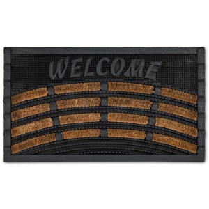 Astra Fußmatte Rimini mit Welcome Design, 40x60 cm, aus Gummi und Kokos für Innen- und Außenbereich.